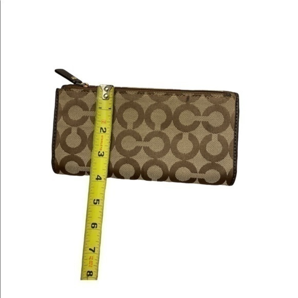 Coach checkbook khaki brown op c checkbook wallet - Picture 2 of 16